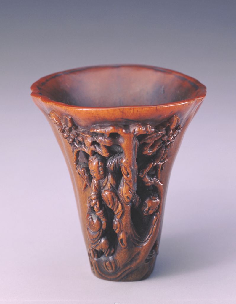 图片[2]-Rhinoceros horn carved baby play laurel cup-China Archive